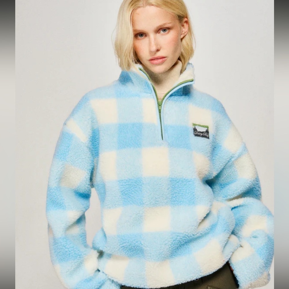 Dairy Boy MOUNTAIN FLEECE in Blue Buffalo Check Medium/Large